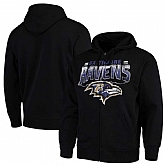 Men's Baltimore Ravens G III Sports by Carl Banks Perfect Season Full Zip Hoodie Black,baseball caps,new era cap wholesale,wholesale hats